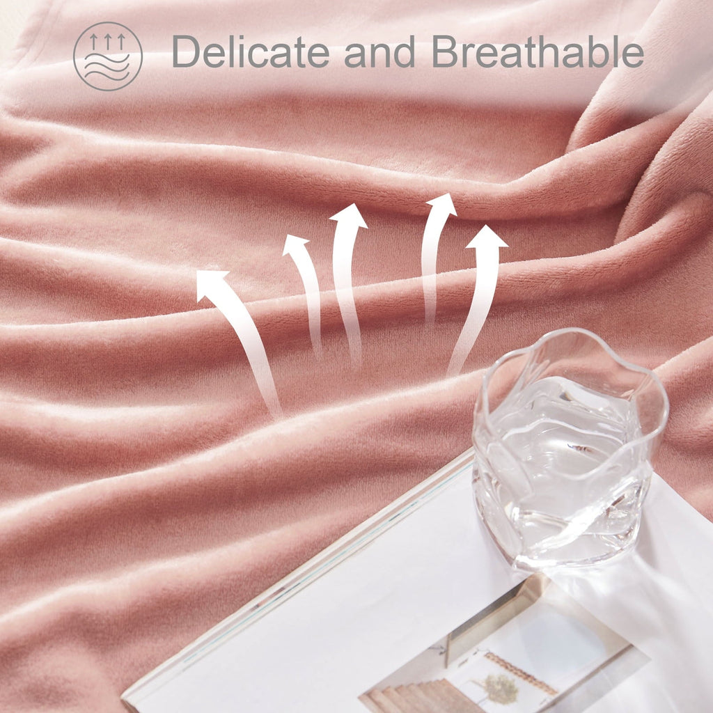 Lightweight Warm Fleece Throw Blanket for Couch, Sofa, Super Soft and Warm Blankets, Pink Throw All Season Use, Cozy, Plush, Lightweig... - Luxury Knitted Decorative Throw Blanket with Fringes Detail