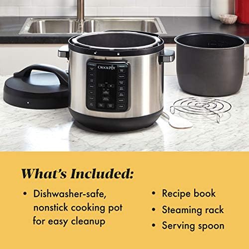 Multi-Functional Electric Crock-Pot 8 Quart Express Crock Multi-Use Pressure Cooker S05K - Heavy-Duty Stainless Steel Speed-Cooking Pot Detail