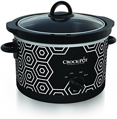 Triple-Insulated Crock-Pot 4.5 Quart Portable Slow Cooker – Black & White S11W - Programmable Slow Cooker with Oval Ceramic Pot - Default Title