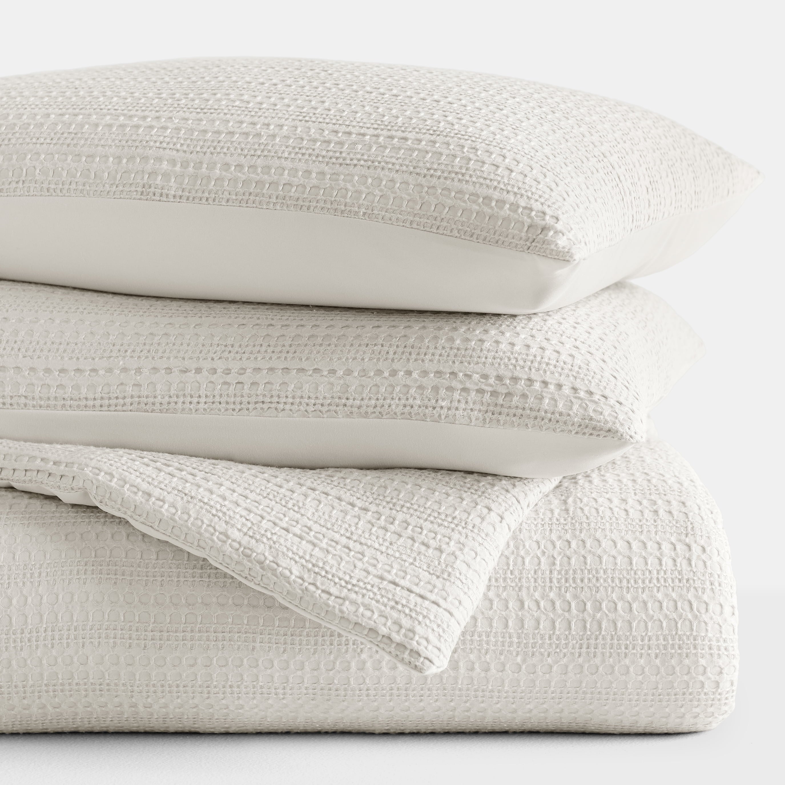 All-Season Textured Waffle Comforter Set ins Natural Waffle Comforter Bedding Sets, King/Cal King Size Bedding - Hypoallergenic Ultra-Fluffy Quilt for Winter Detail