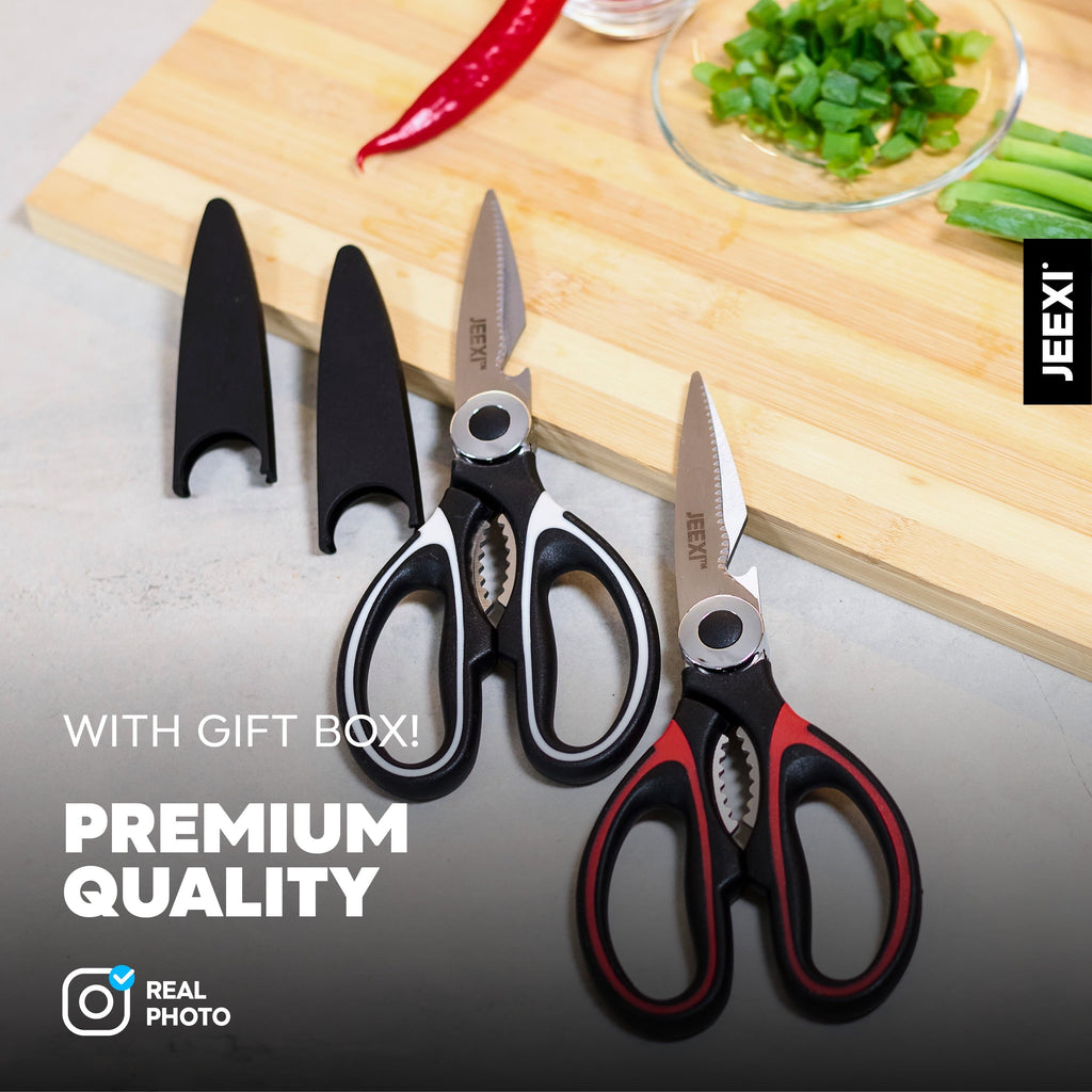 Ergonomic Manual 3 Pack Kitchen Scissors, Ultra-Sharp Premium Stainless Steel Heavy Duty Kitchen Shears & Multi Purpose Poultry Shears... - Kitchen Gadget Tool for Quick Food Prep Detail