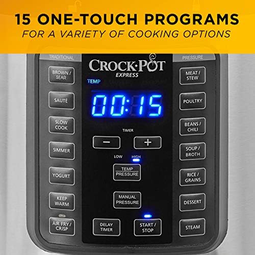 Smart Digital Crock-Pot Express Crisp 8 Quart 10-in-1 Pressure Cooker S06F - High-Pressure Instant Pot for Quick Family Dinners Detail