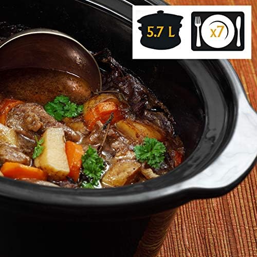 Large Capacity Crock-Pot Cook & Carry 6 Quart Portable Slow Cooker S07N - Programmable Slow Cooker with Oval Ceramic Pot Detail