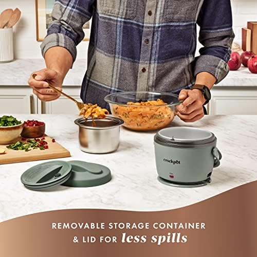 Self-Heating Crock-Pot Portable Electric Lunch Box Food Warmer – Green S21D - Mini Personal Food Warmer for Healthy Meal Prep Detail