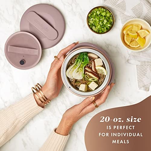 Mini Personal Crock-Pot Electric Lunch Box Food Warmer 20oz – Blush Pink S18G - Leak-Proof Heated Bento Box Lunch Warmer Detail