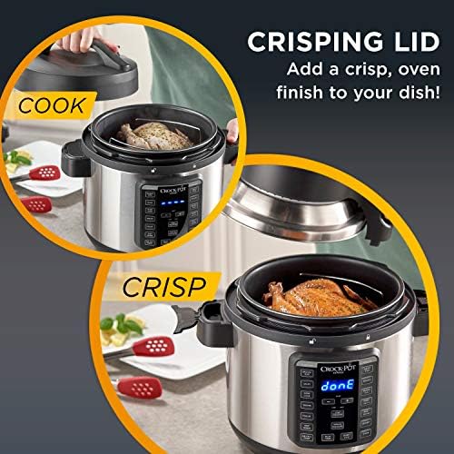 Smart Digital Crock-Pot Express Crisp 8 Quart 10-in-1 Pressure Cooker S06F - High-Pressure Instant Pot for Quick Family Dinners Detail