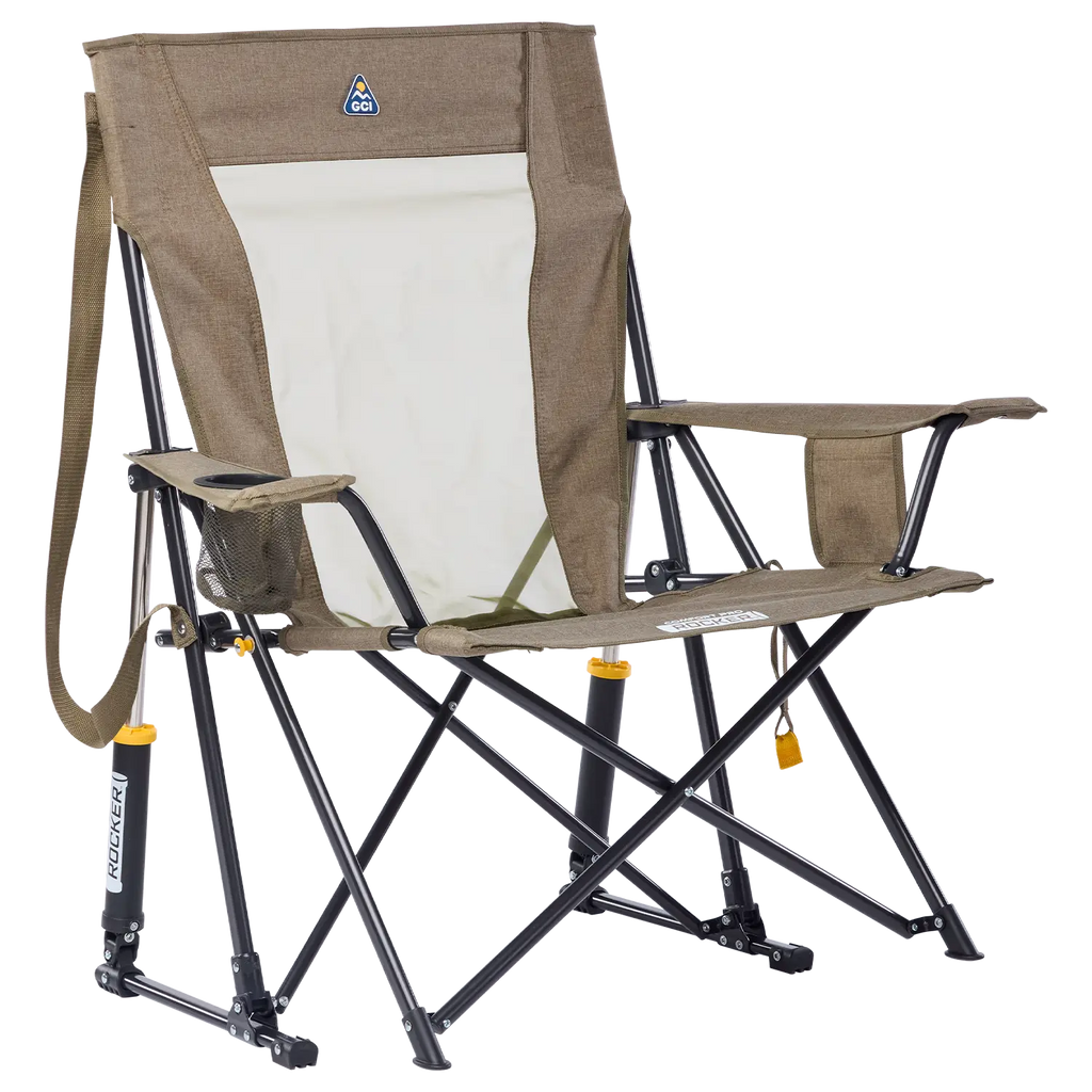 Smooth Motion Comfort Pro Rocker XL - Choice 107 - Freestyle Rocker Portable Outdoor Folding Chair - Heathered Aged Fatigue