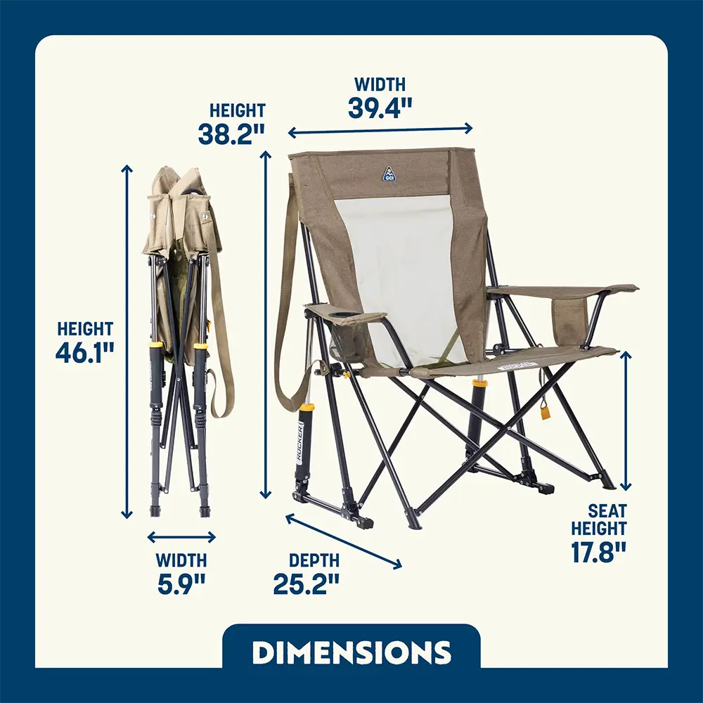Smooth Motion Comfort Pro Rocker XL - Choice 107 - Freestyle Rocker Portable Outdoor Folding Chair Detail