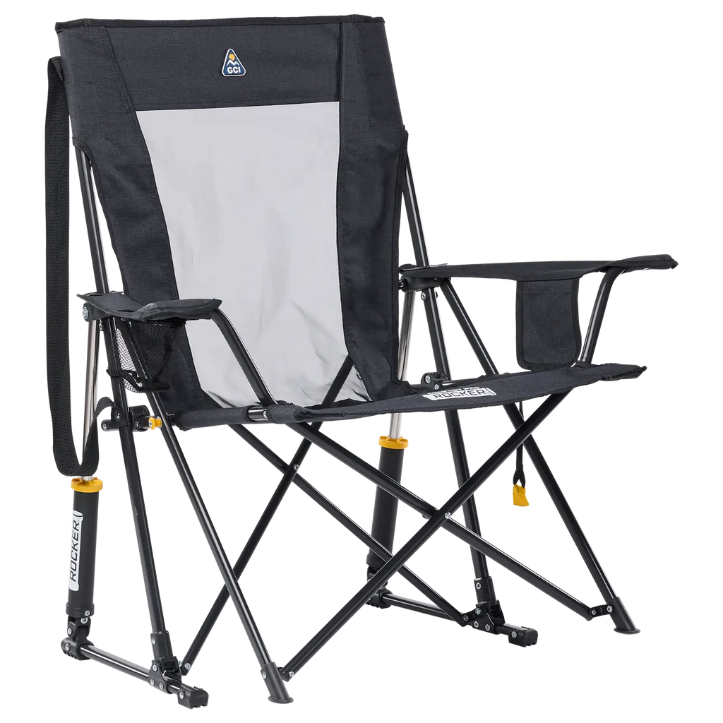 Smooth Motion Comfort Pro Rocker XL - Choice 107 - Freestyle Rocker Portable Outdoor Folding Chair - Heathered Charcoal