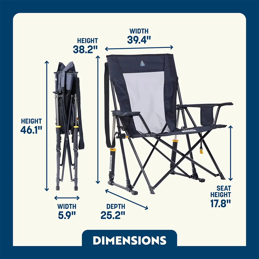 Smooth Motion Comfort Pro Rocker XL - Choice 107 - Freestyle Rocker Portable Outdoor Folding Chair Detail