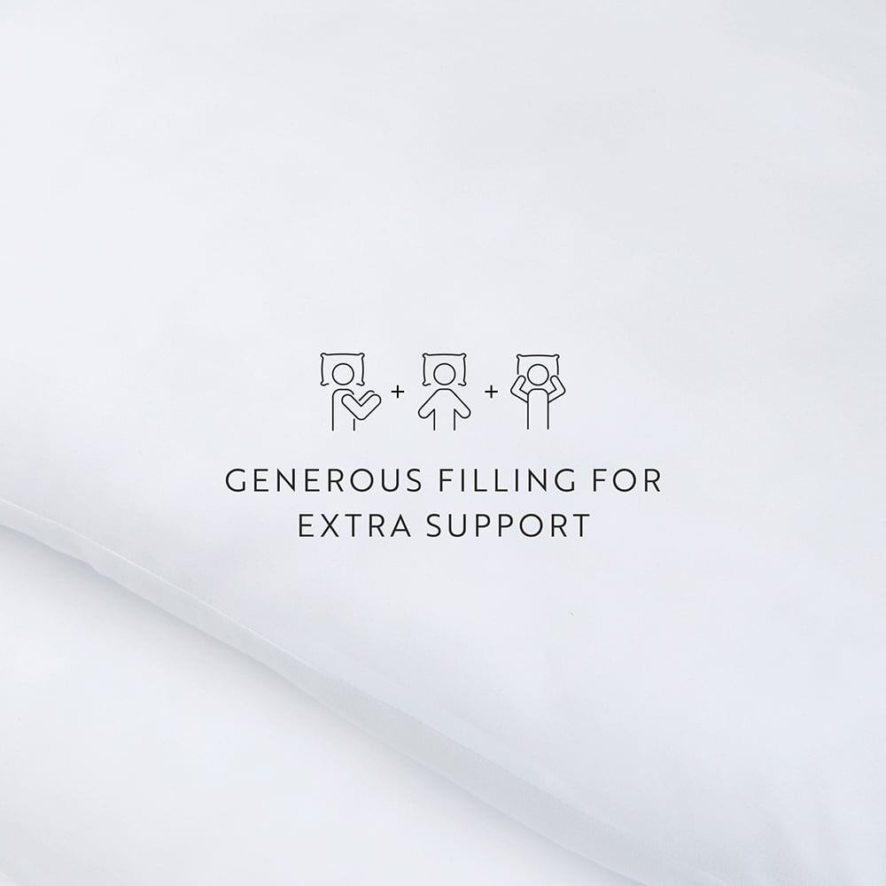 Ergonomic Memory Foam Plush Bed Pillows 2-Pack For All Sleep Styles - Back, Side and Stomach Sleepers - in King Size - Decorative Throw Pillow Cushion for Sofa & Bed Detail