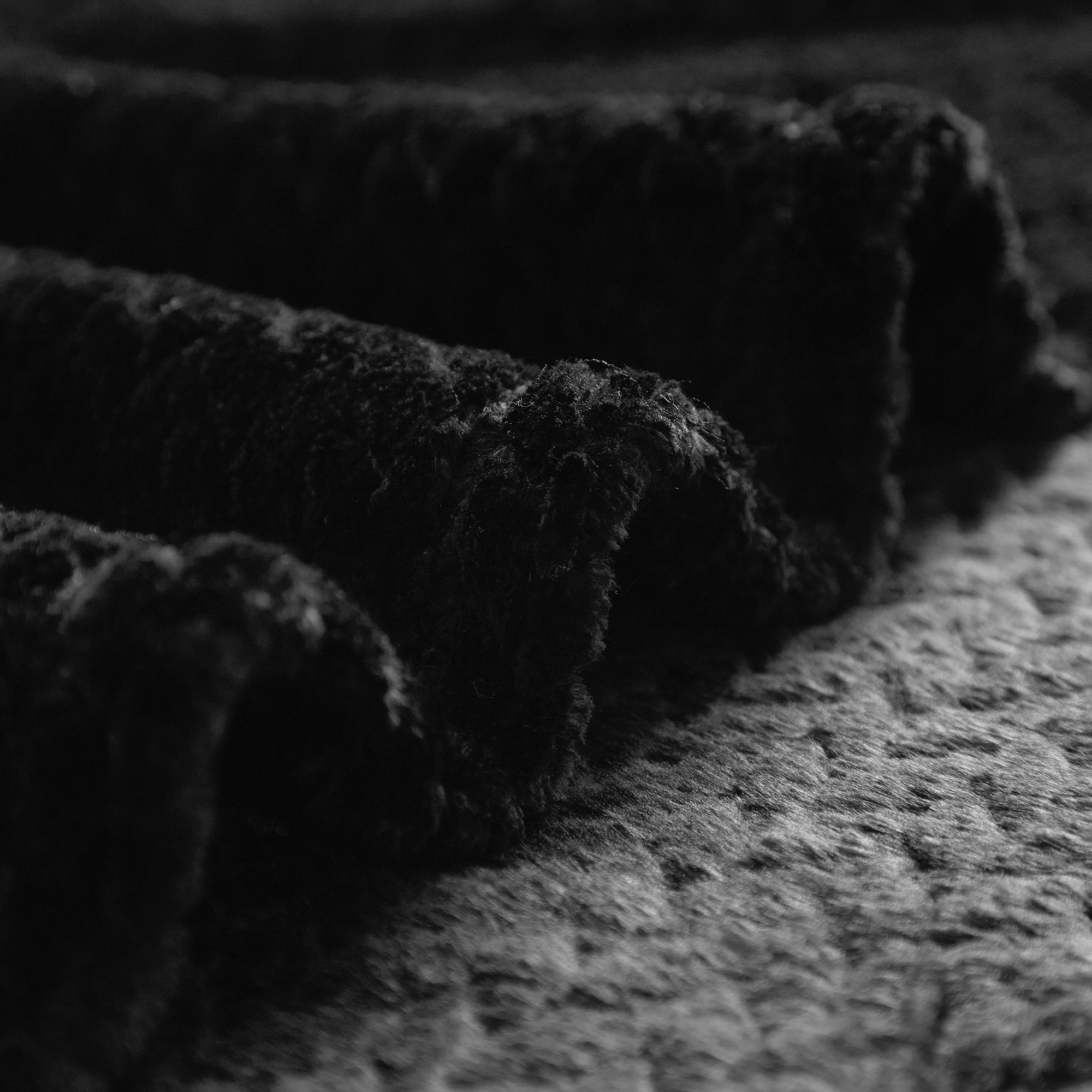 Super Soft Flannel Cozy Textured Plush Throw Blanket, Black, 50"x60" All Ages - Cozy Fleece Throw Blanket for Couch & Bed Detail