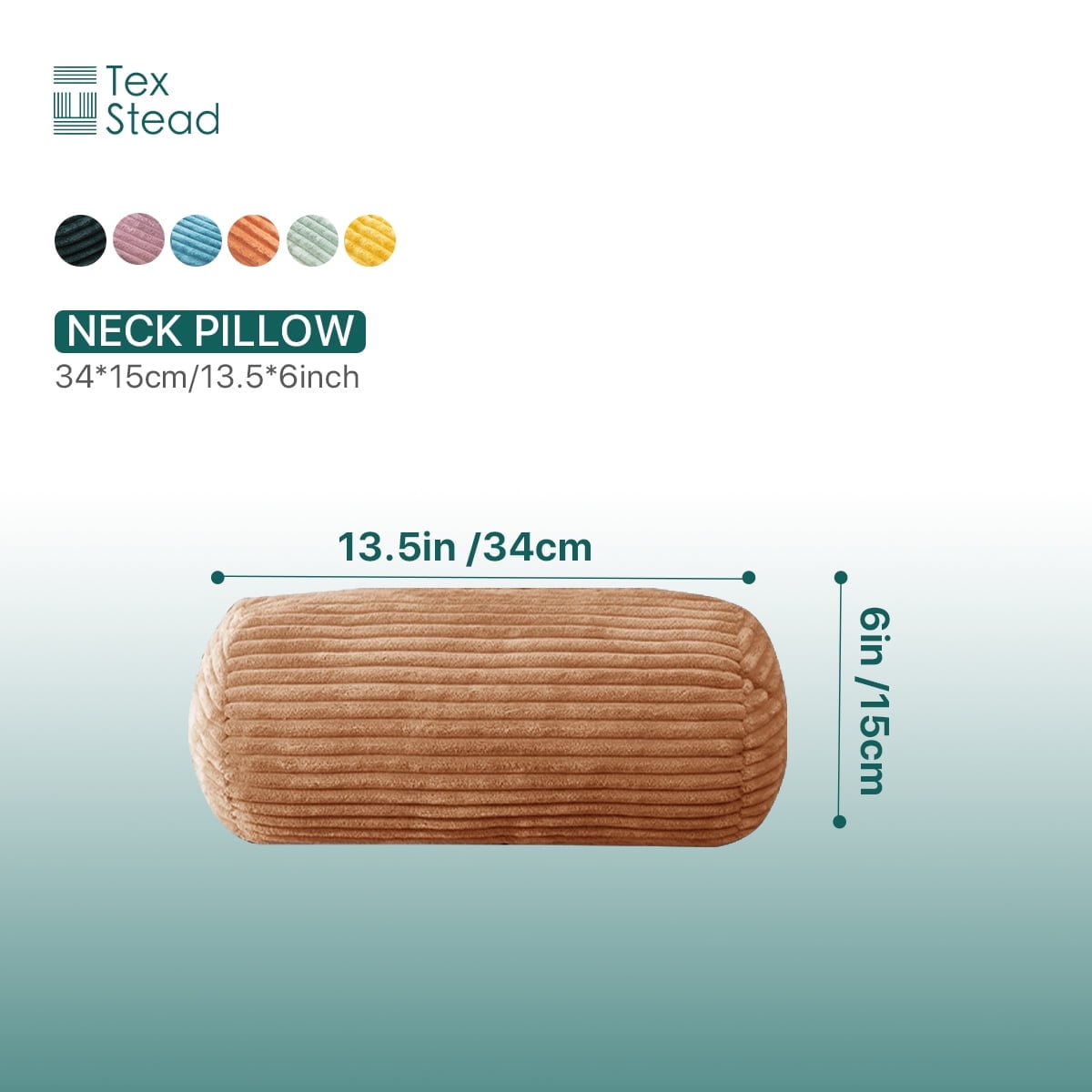 Decorative Plump Multifunctional Long Pillow- uitable for yoga,Lumbar and Neck Support Roll Pillow- Orange（6"x14") - Decorative Throw Pillow Cushion for Sofa & Bed Detail