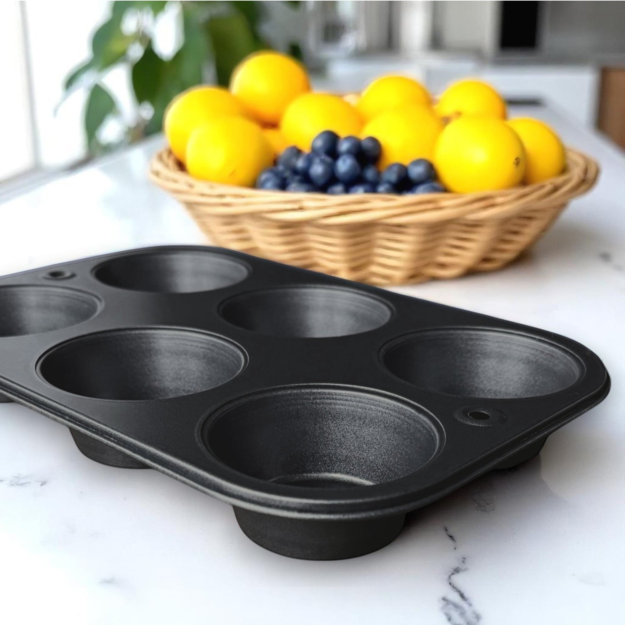 Innovative 6-Cup Nonstick Steel Muffin Pan, 2.9" Cup, Gray, 1 Count - Innovative Kitchen Helper for Modern Cooking Detail