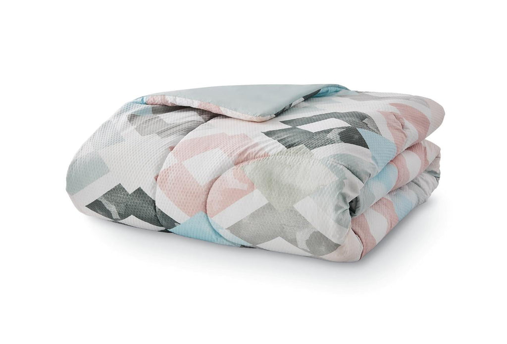 All-Season Reversible Marble Diamond 8-Piece Bed in a Bag Bedding Set, Twin/Twin XL - Cloud-Like Soft Lightweight Bed Comforter Detail