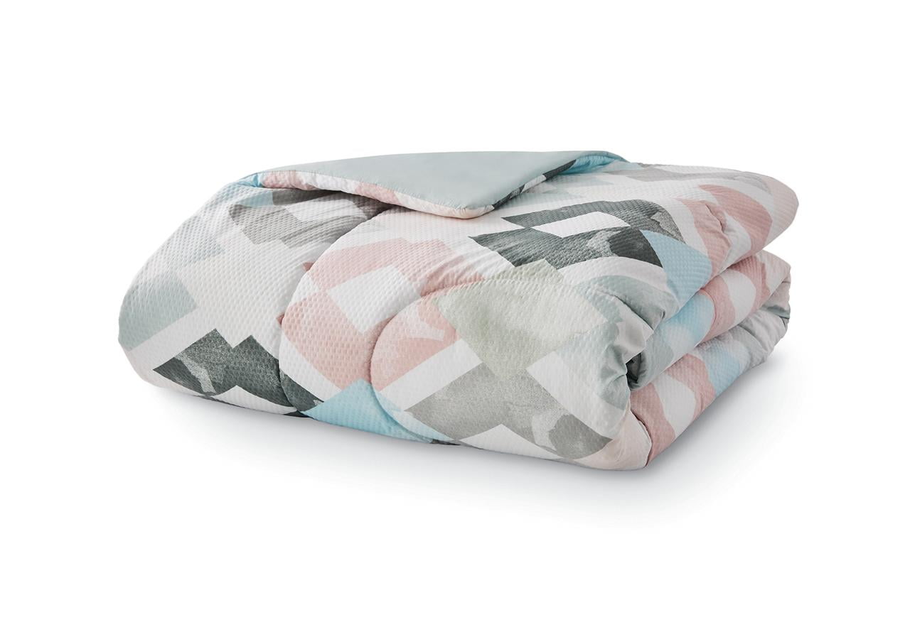 All-Season Reversible Marble Diamond 8-Piece Bed in a Bag Bedding Set, Twin/Twin XL - Cloud-Like Soft Lightweight Bed Comforter Detail