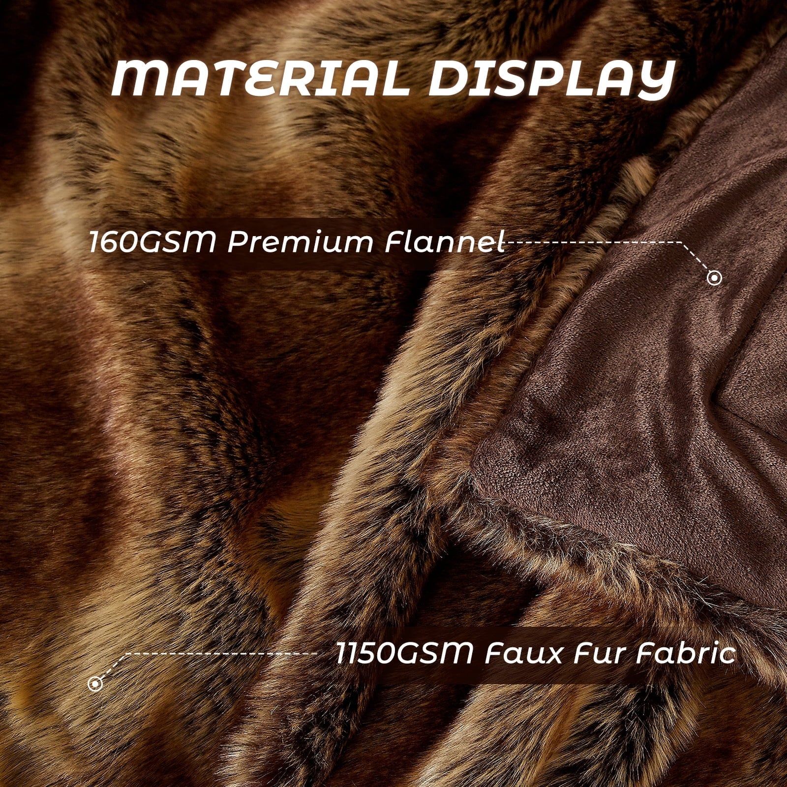 Super Soft Flannel Luxury Faux Fur Throw Blanket for Bed Super Thick Warm Long Fluff Fuzzy Blankets for Bedroom Living Room, 60" x 80", ... - Cozy Fleece Throw Blanket for Couch & Bed Detail