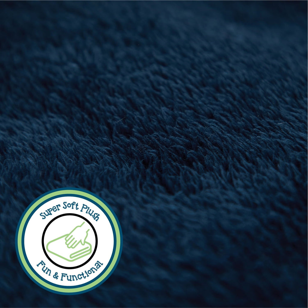 Cozy Fleece Soft, Navy Blue, Oversized, Fuzzy, Throw Blanket for Kids, 72 x 50 inches - Cozy Fleece Throw Blanket for Couch & Bed Detail