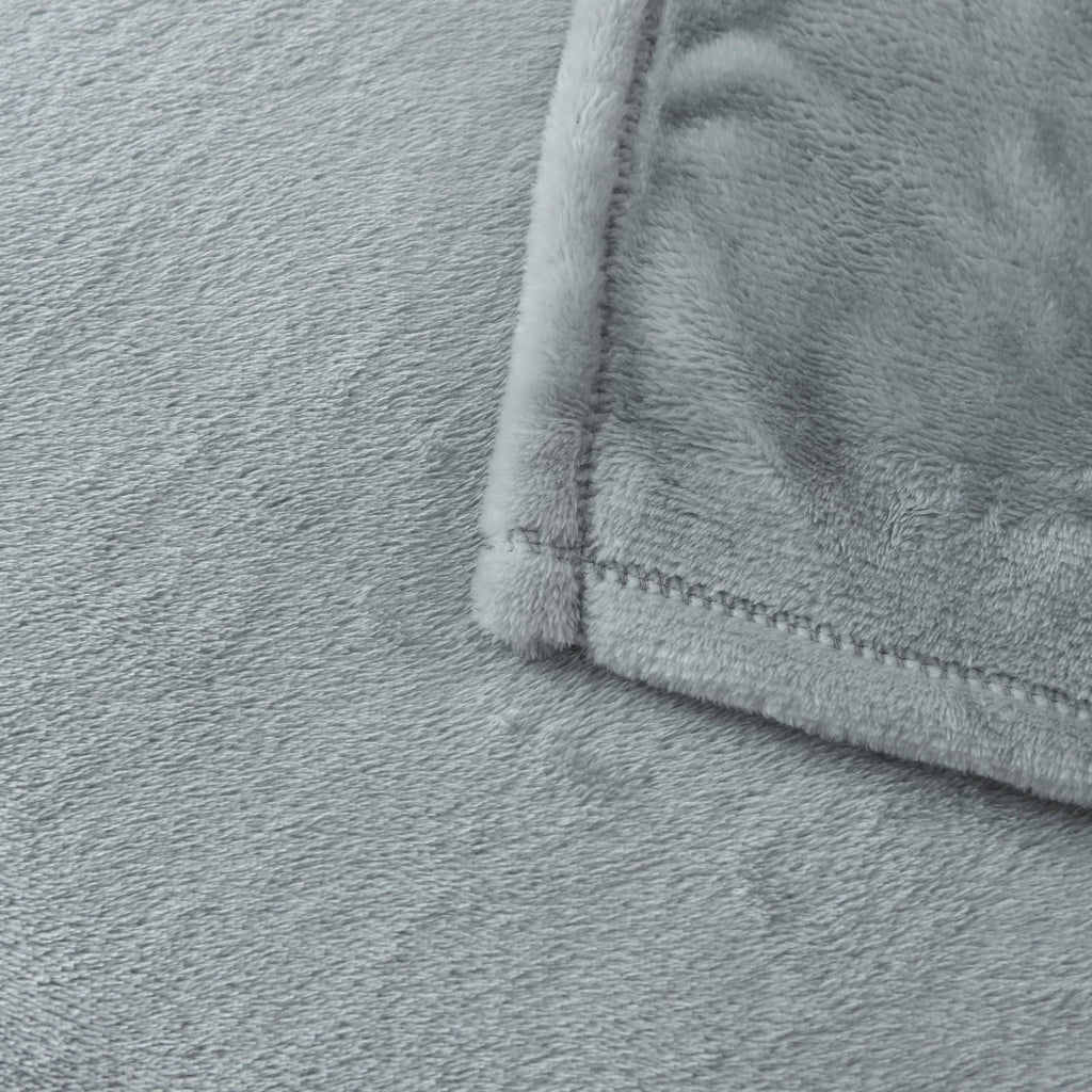 Lightweight Warm Super Soft Plush Blanket, Gray, Twin, Adult/Teen - Luxury Knitted Decorative Throw Blanket with Fringes Detail