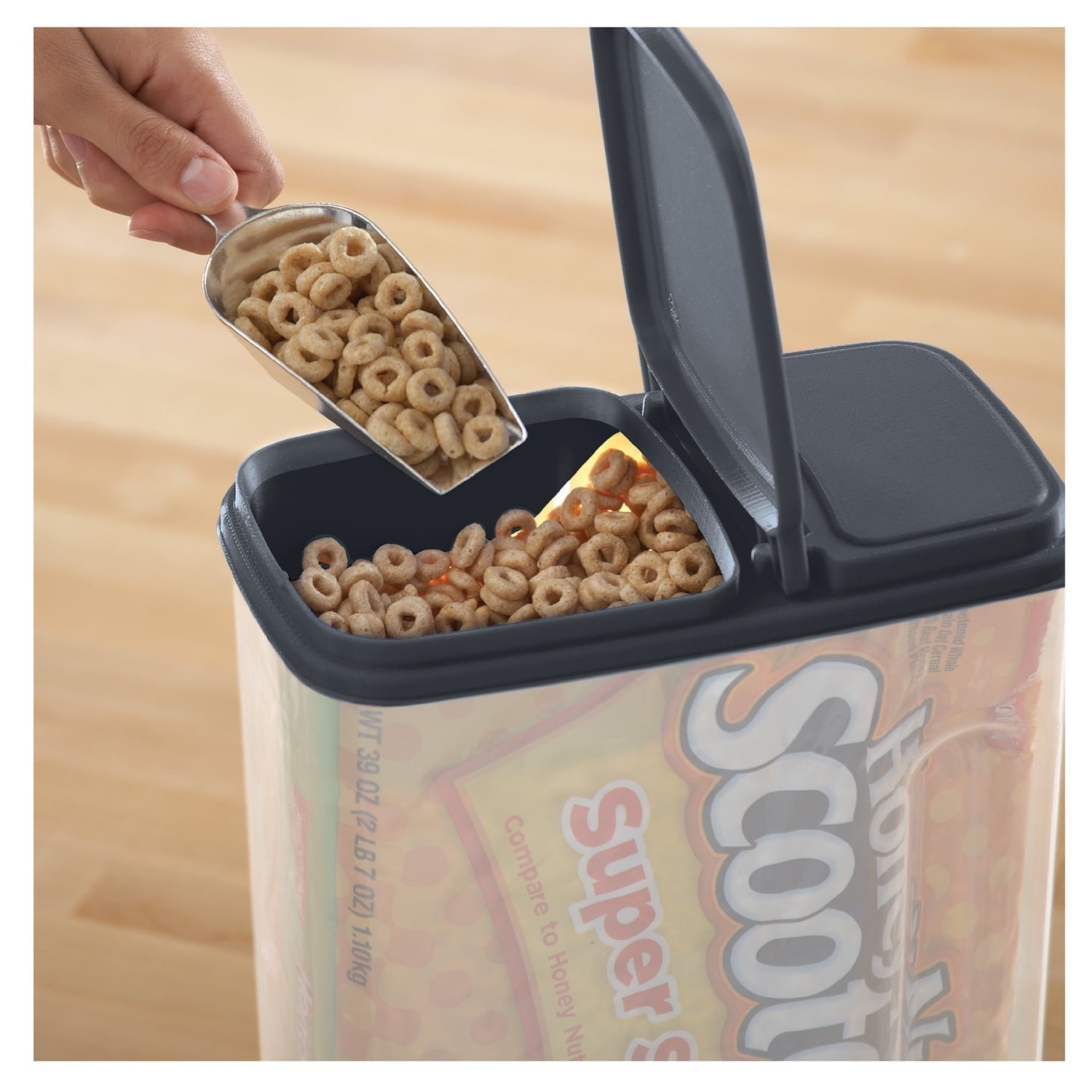 Fun Food Fidget Plastic Cereal Dispenser with Lid, 32 Cup Airtight Cereal Storage Container for Pantry Organization and Dry Foo... - Deliciously Soft Cupcake Sensory Glob Detail