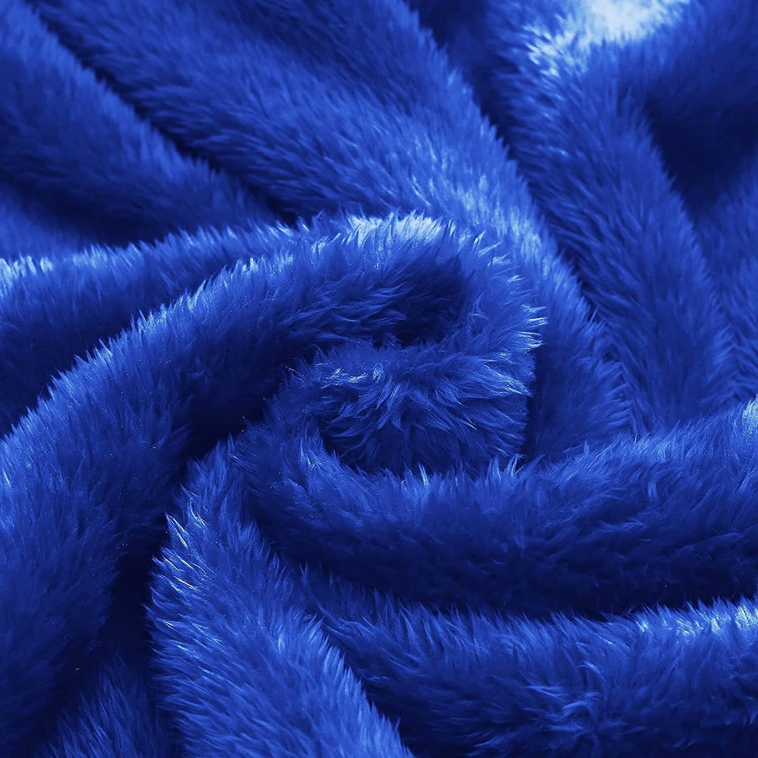 Reversible Sherpa Plush Fuzzy Fleece Throw Blanket (40" x 50", Cobalt Blue)- Soft, Warm and Lightweight - Lightweight Plush Warm Blanket for All Seasons Detail