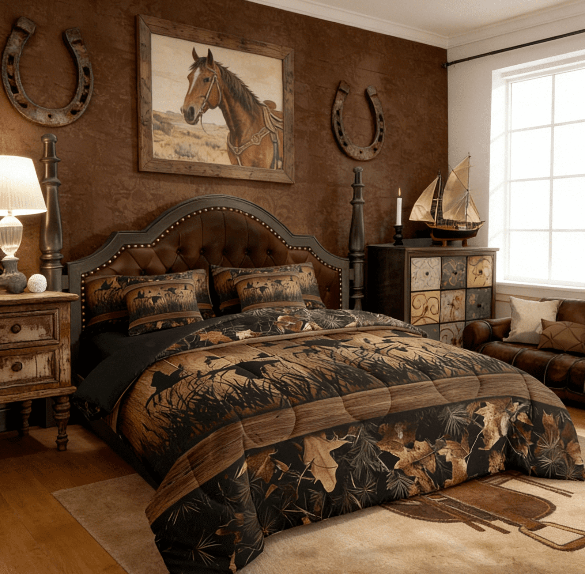 Heavyweight Warmth 7 Piece Camo Mallard Duck Comforter Set With Sheets Men Rustic Farmhouse Cabin Bed In A Bag Full,Hunting Woodland Duc... - All-Season Down Alternative Comforter Insert Detail