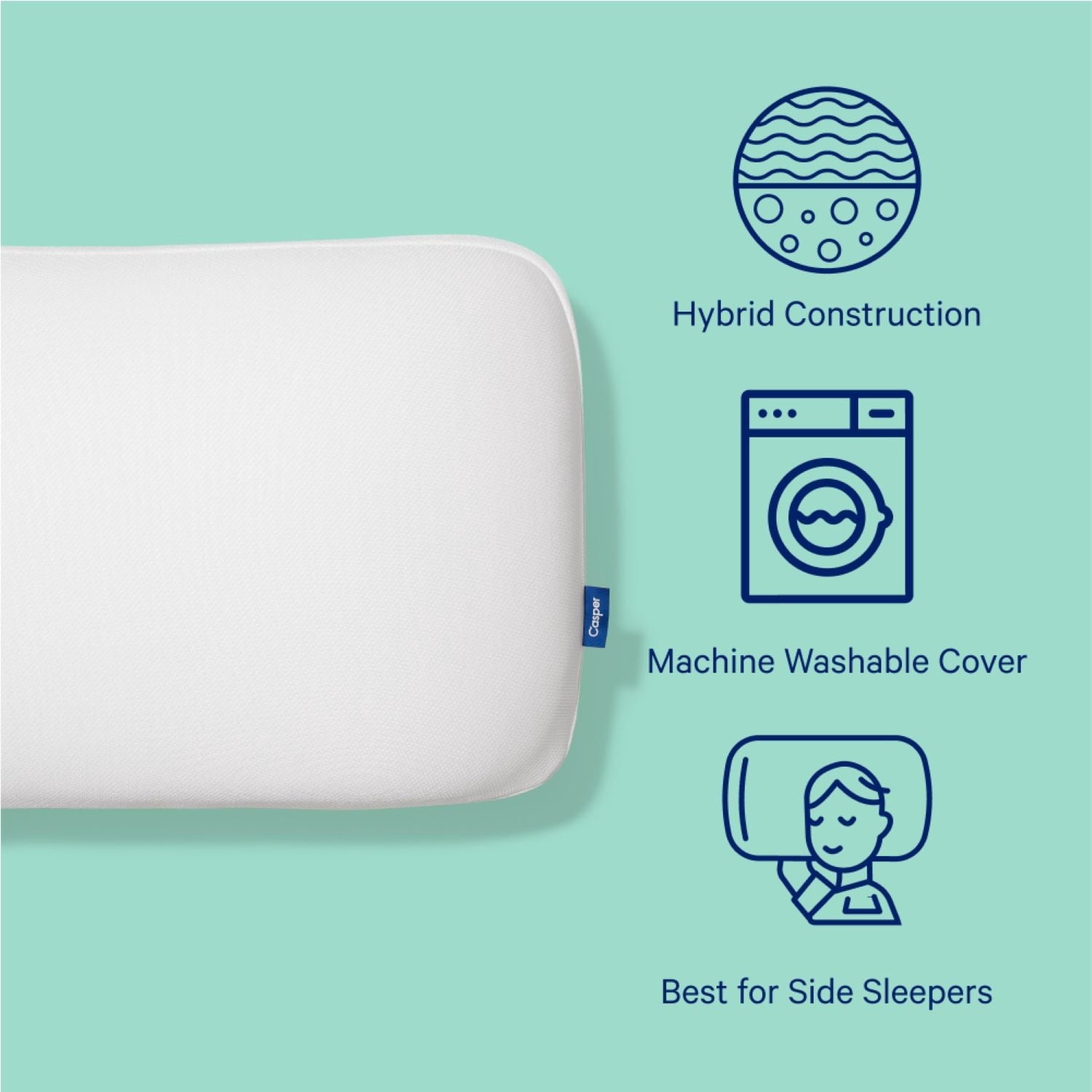 Ergonomic Memory Foam Essential Cooling Hybrid Pillow, Standard - Decorative Throw Pillow Cushion for Sofa & Bed Detail