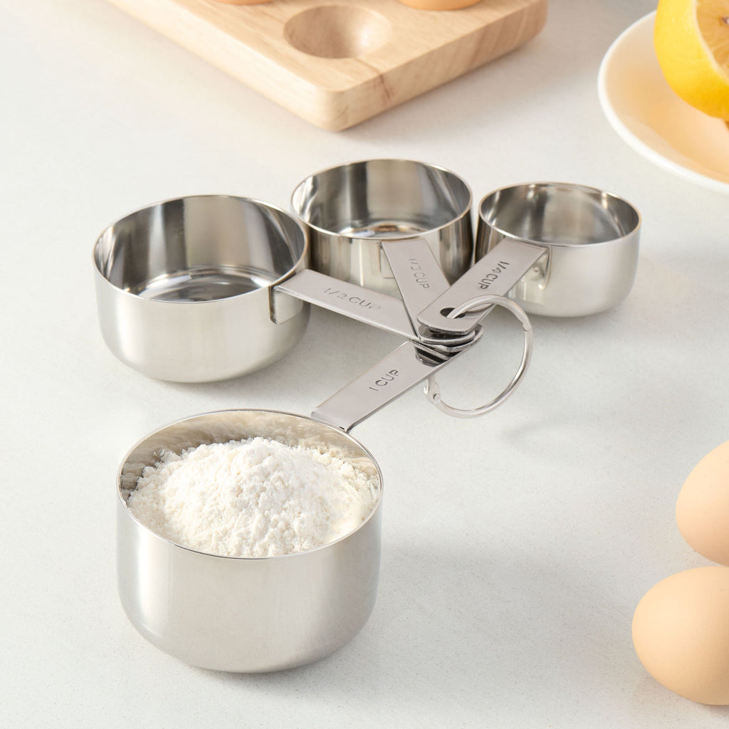 Multi-Functional Kitchen Stainless Steel 4-Piece Nesting Measuring Cups - Multi-Functional Manual Food Chopper & Slicer Detail