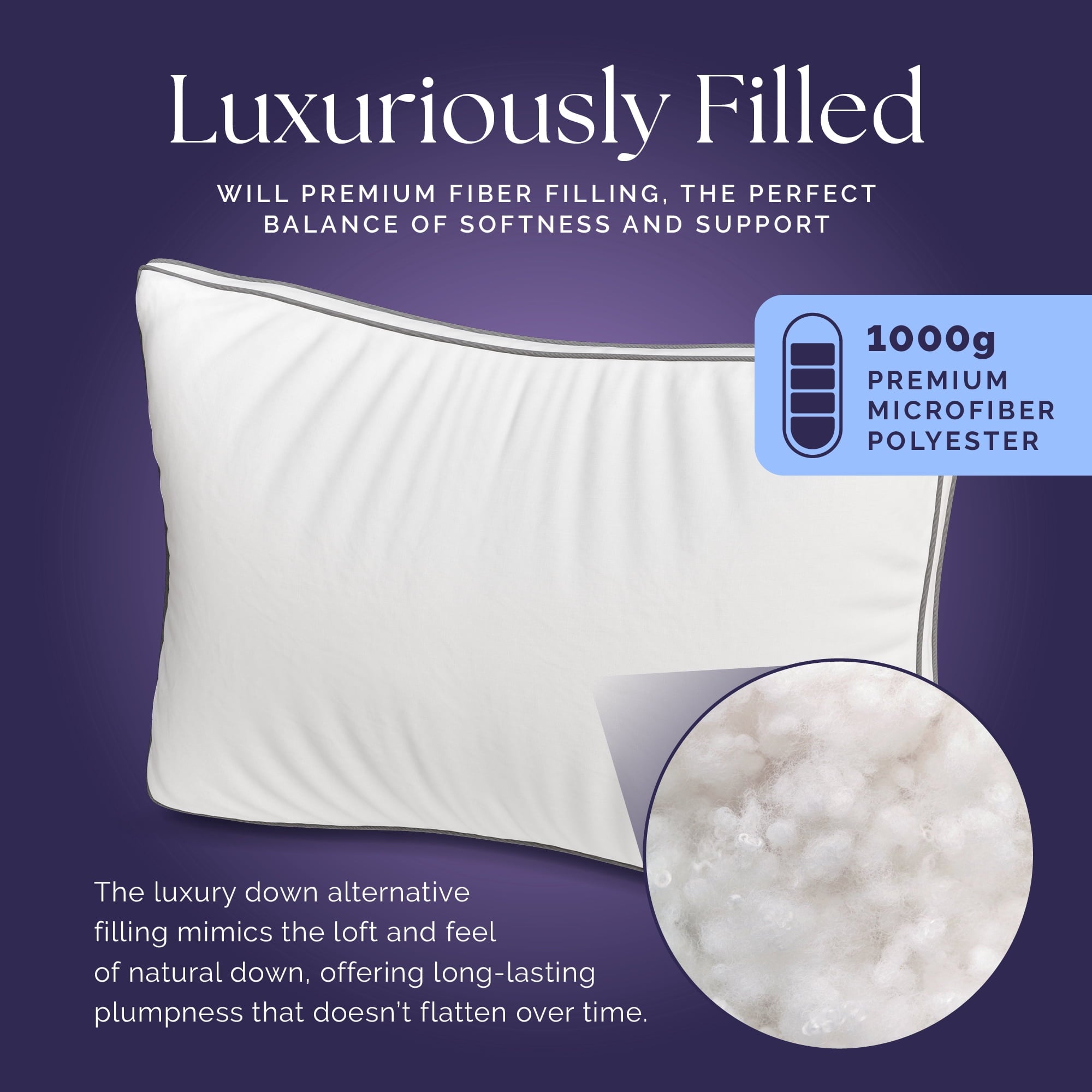 Fluffy Shredded Bed Pillows Queen Size Set of 2 - Luxury Down Alternative Pillow - 5 Star Hotel Pillows for Back, Side and Stomach Sl... - Orthopedic Shredded Foam Bed Pillow Set Detail