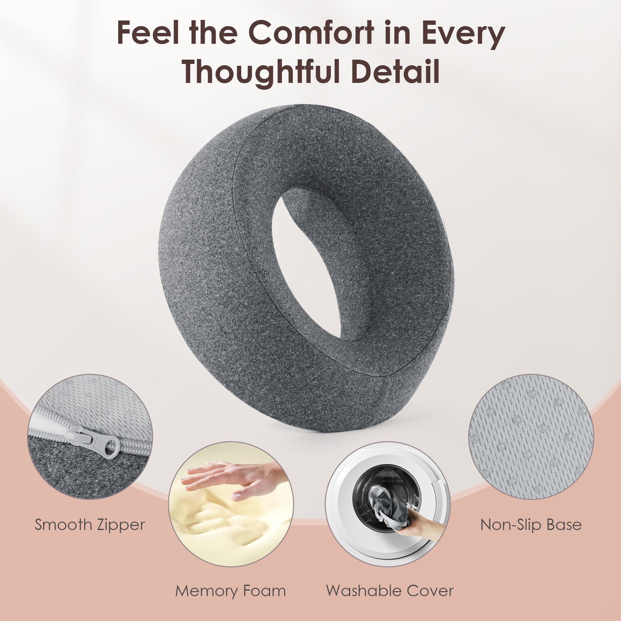 Hotel Collection Face Down Pillow Massage Headrest for Bed, Memory Foam Pillow Face Cradle Support for Stomach Sleepers, Eye Post-Surg... - Hotel Quality Plush Sleeping Pillows Detail
