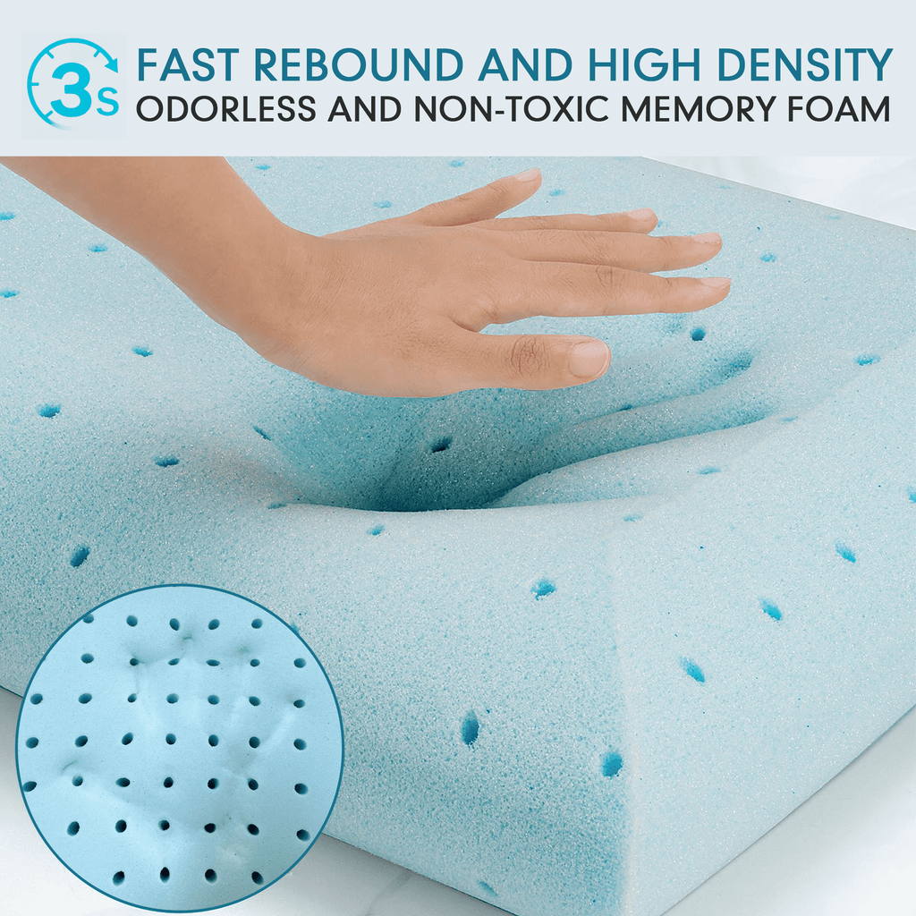 Hotel Collection Gel Memory Foam Pillow, Queen Size Bed Pillow, Washable Cover, Cooling, Breathable Neck Pillow for Sleeping - Hotel Quality Plush Sleeping Pillows Detail