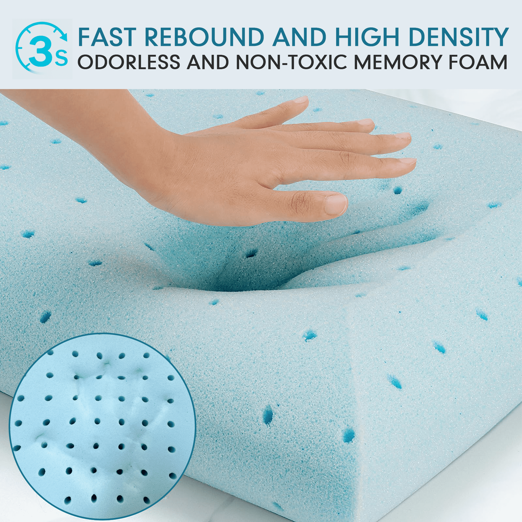 Hotel Collection Gel Memory Foam Pillow, Queen Size Bed Pillow, Washable Cover, Cooling, Breathable Neck Pillow for Sleeping - Hotel Quality Plush Sleeping Pillows Detail