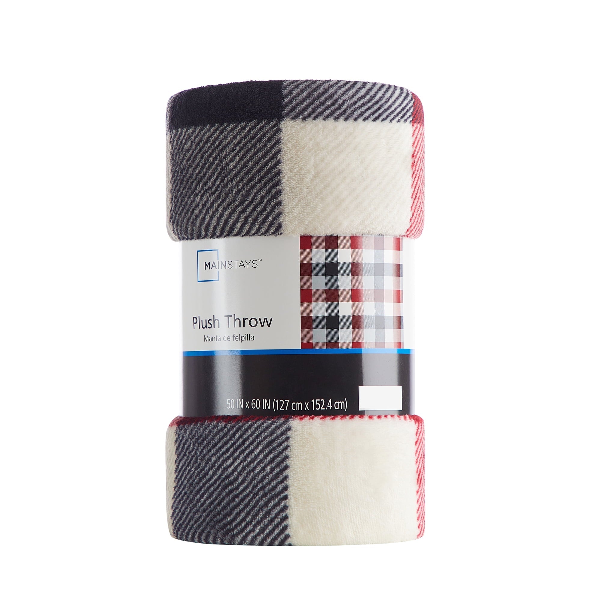 Cozy Fleece Cozy Plush Throw Blanket, Red Plaid 50" x 60" All Ages - Super Soft Reversible Sherpa Flannel Blanket Detail