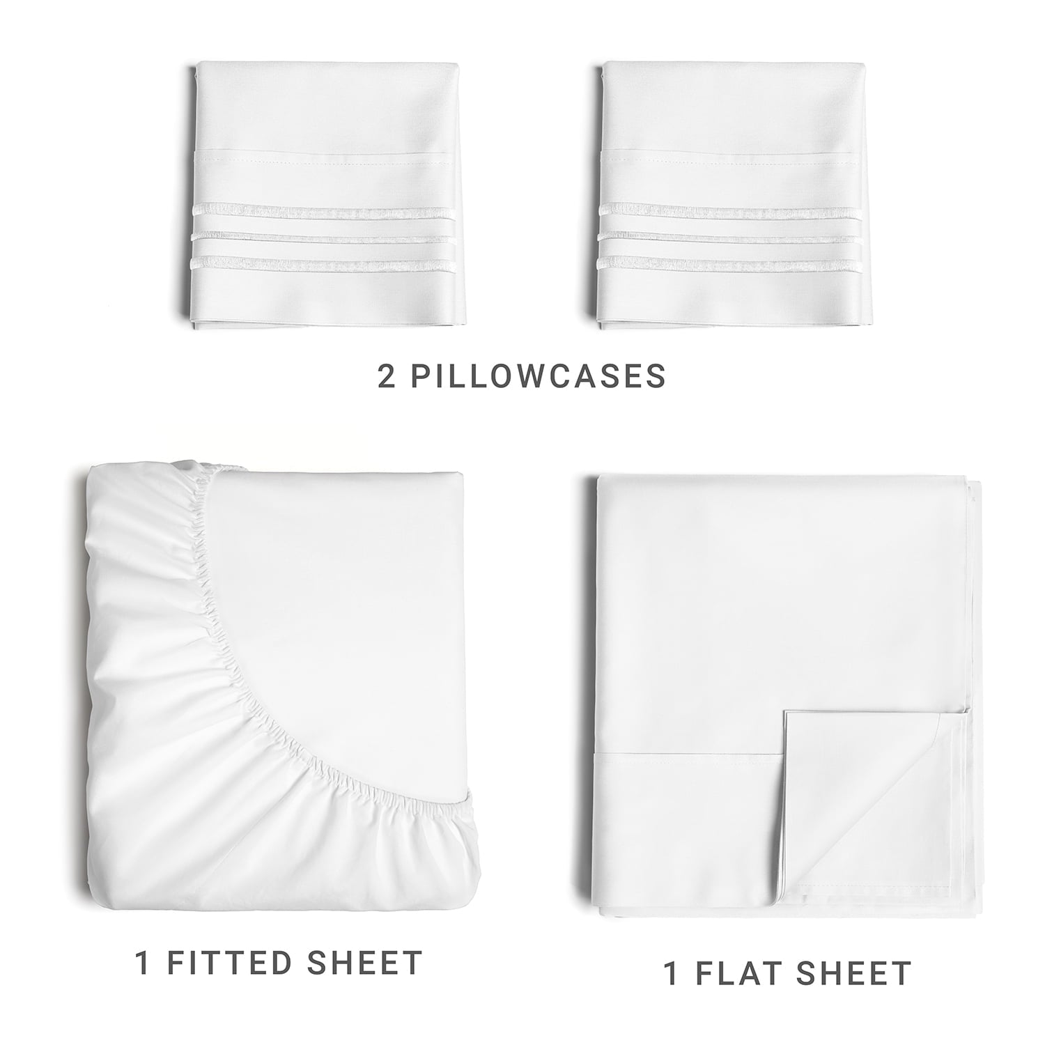 Cooling Sateen 4-Piece Ultra Soft & Comfy Hotel Luxury Sheet Set - Full Size Cooling Bed Sheet Fits 8"-16" Mattresses, White - Cooling Hotel Quality Bedding Sheets and Pillowcases Detail