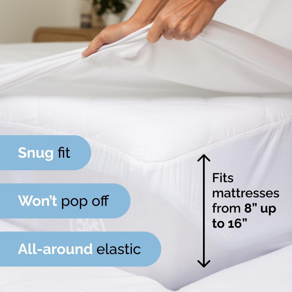 Cooling Sateen 4-Piece Ultra Soft & Comfy Hotel Luxury Sheet Set - Full Size Cooling Bed Sheet Fits 8"-16" Mattresses, White - Cooling Hotel Quality Bedding Sheets and Pillowcases Detail