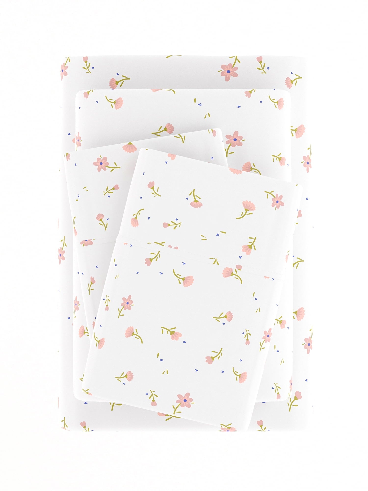 Wrinkle-Resistant Ultra Soft & Breathable Wrinkle Free Bed Sheets Set - Floral Pink Farmhouse Patterned for Twin Size Bedding - Luxury Bed Sheet Set with Deep Pockets Detail