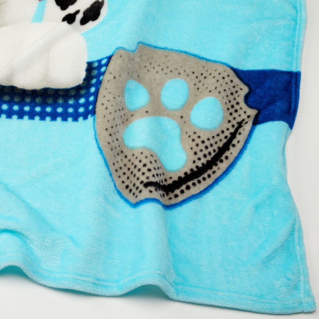 Cozy Fleece Kids Blue Print Fleece Bed Blanket, Twin/Full - Luxury Knitted Decorative Throw Blanket with Fringes Detail