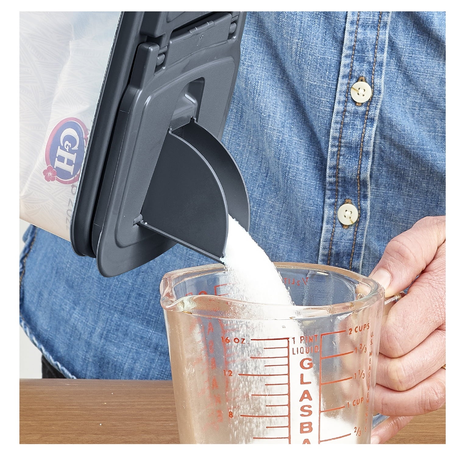 Whimsical Doughnut 3.5 QT Plastic Food Dispenser, Clear with Gray Lid (1 Each) 7.5" L x 3.75" W x 9.25" H, Designed to Help wi... - Playful Star & Heart Shaped Geometric NeeDoh Detail
