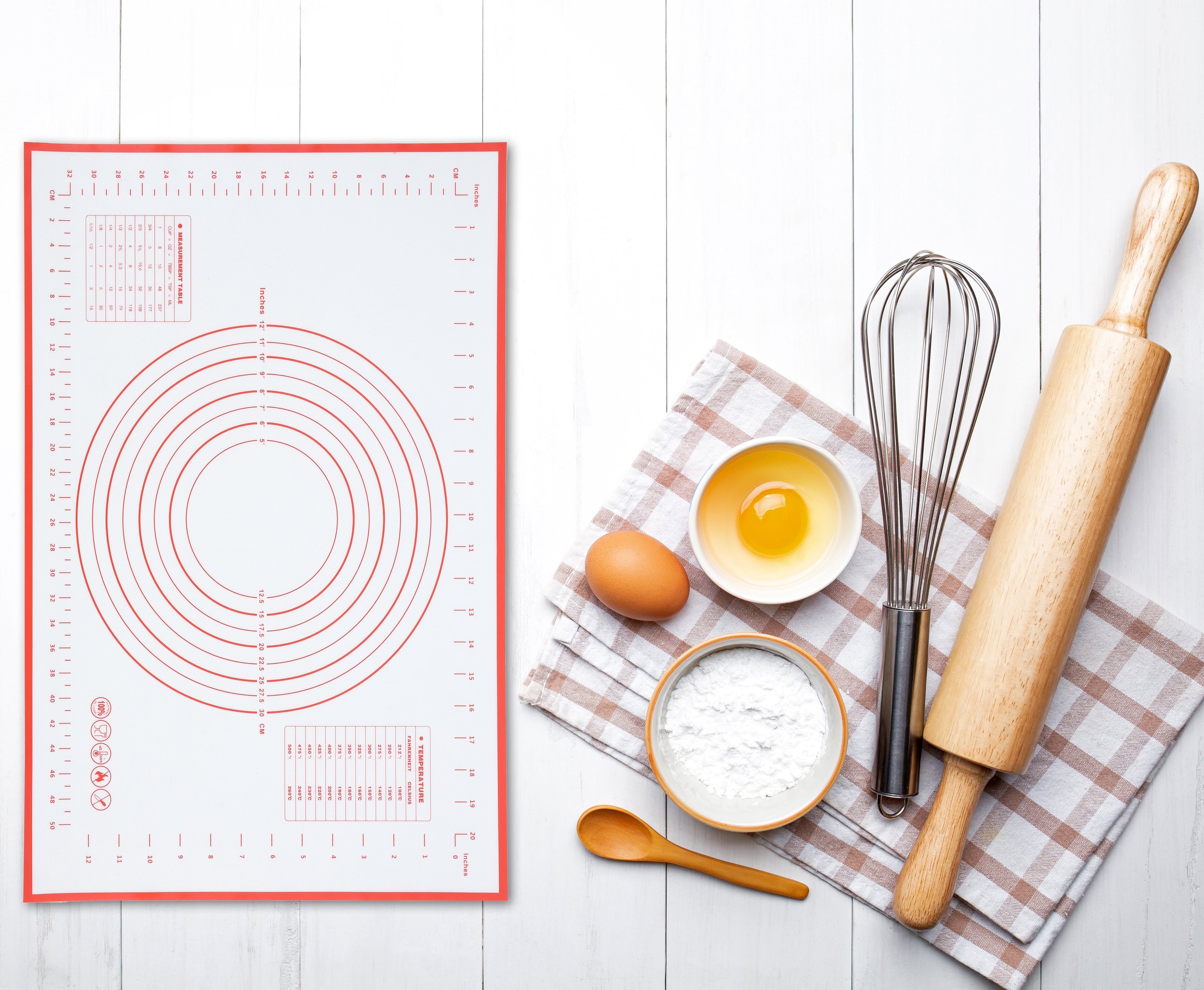 Innovative Reusable Silicone 24"x 18" Pastry Mat with Measurements - Multi-Functional Manual Food Chopper & Slicer Detail