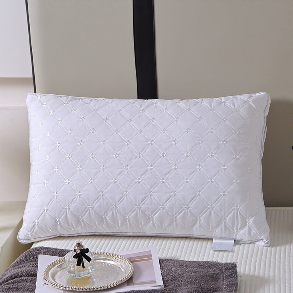 Decorative Plump Hotel Grade Extra Soft Pillows Queen Size Set of 2 Supportive Bed Pillow for Back Side and Stomach Sleepers, Breathab... - Hotel Quality Plush Sleeping Pillows Detail