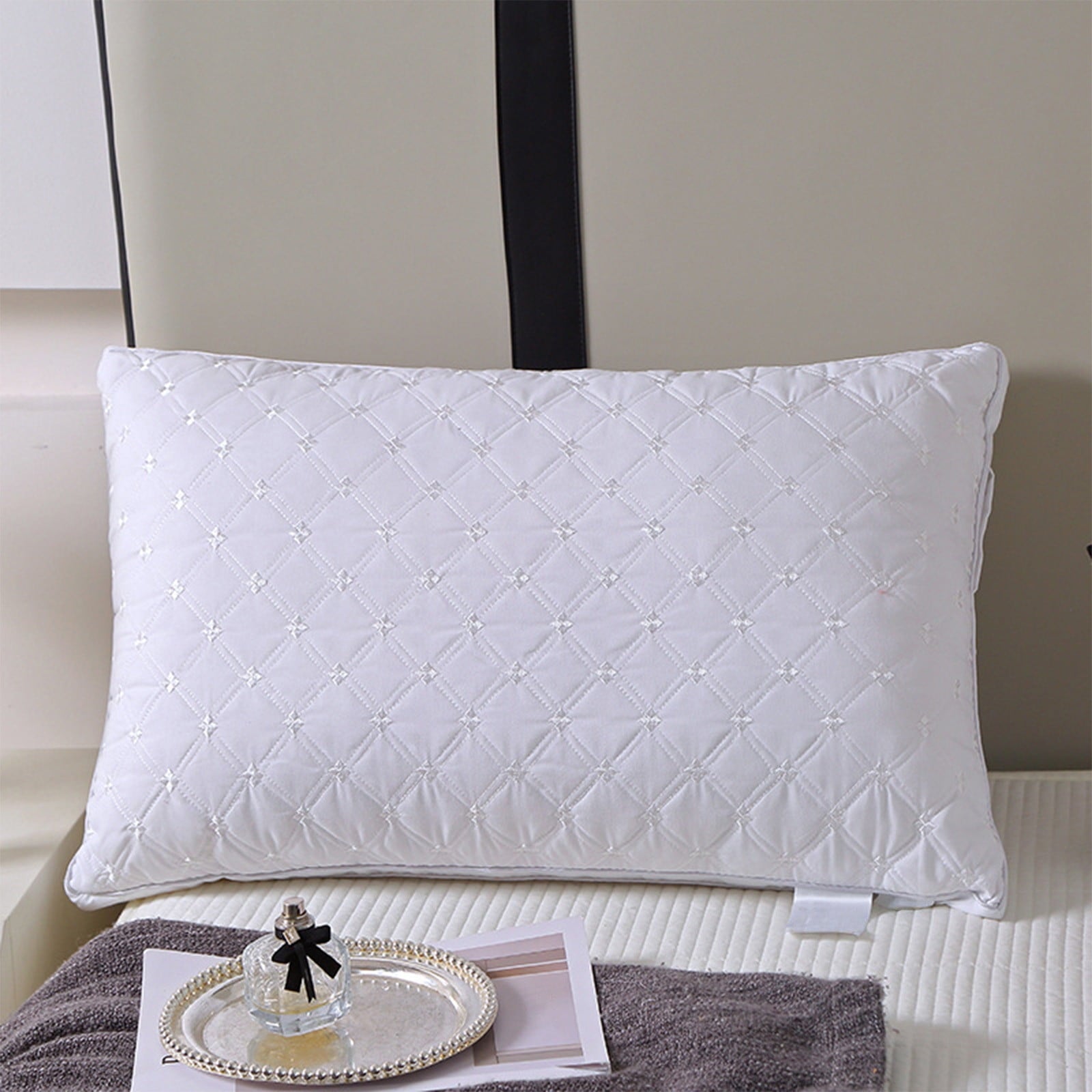 Decorative Plump Hotel Grade Extra Soft Pillows Queen Size Set of 2 Supportive Bed Pillow for Back Side and Stomach Sleepers, Breathab... - Hotel Quality Plush Sleeping Pillows Detail