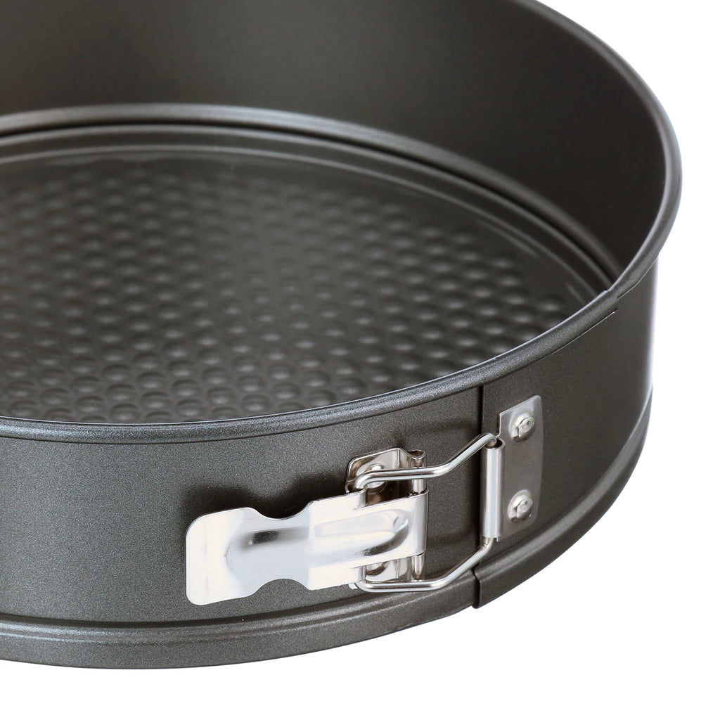 Innovative 8", 9", 10" Round Nonstick Carbon Steel Springform Cake Pans, Gray, Set of 3 - Multi-Functional Manual Food Chopper & Slicer Detail