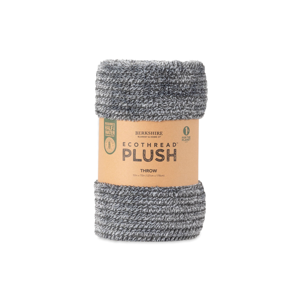 Cozy Fleece Plush Textured Heathered Soft Oversized Throw Blanket, Gray - Lightweight Plush Warm Blanket for All Seasons Detail