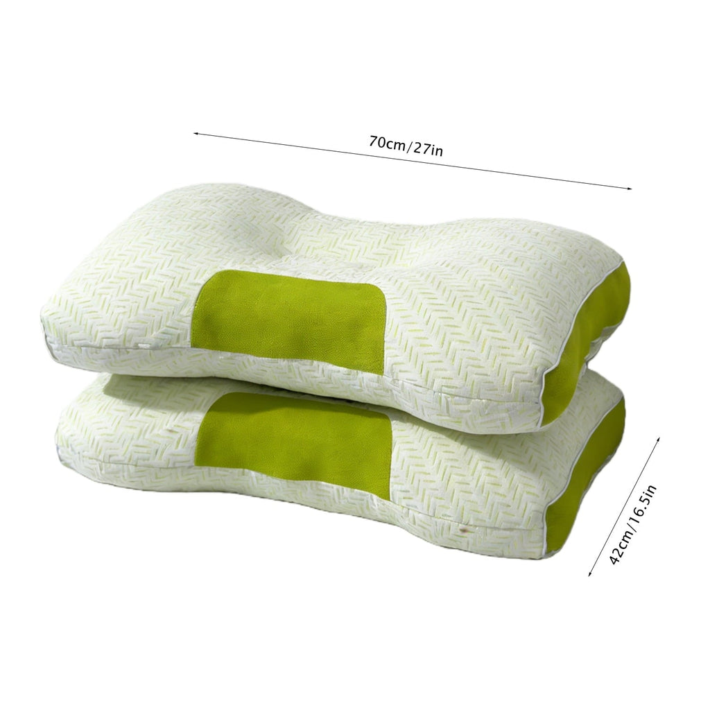 Ergonomic Memory Foam 2-Pack Bamboo Fiber Bed Pillow (29.13" x 18.9") - A-Class Safe and Cooling - Hotel Quality Plush Sleeping Pillows Detail