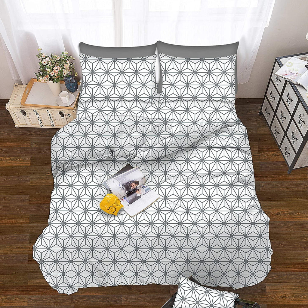 Breathable Luxury Bed Sheets Full Gray Texture/Embroidery 1500 Thread Count Microfiber - Breathable Egyptian Cotton Flat & Fitted Sheets Detail
