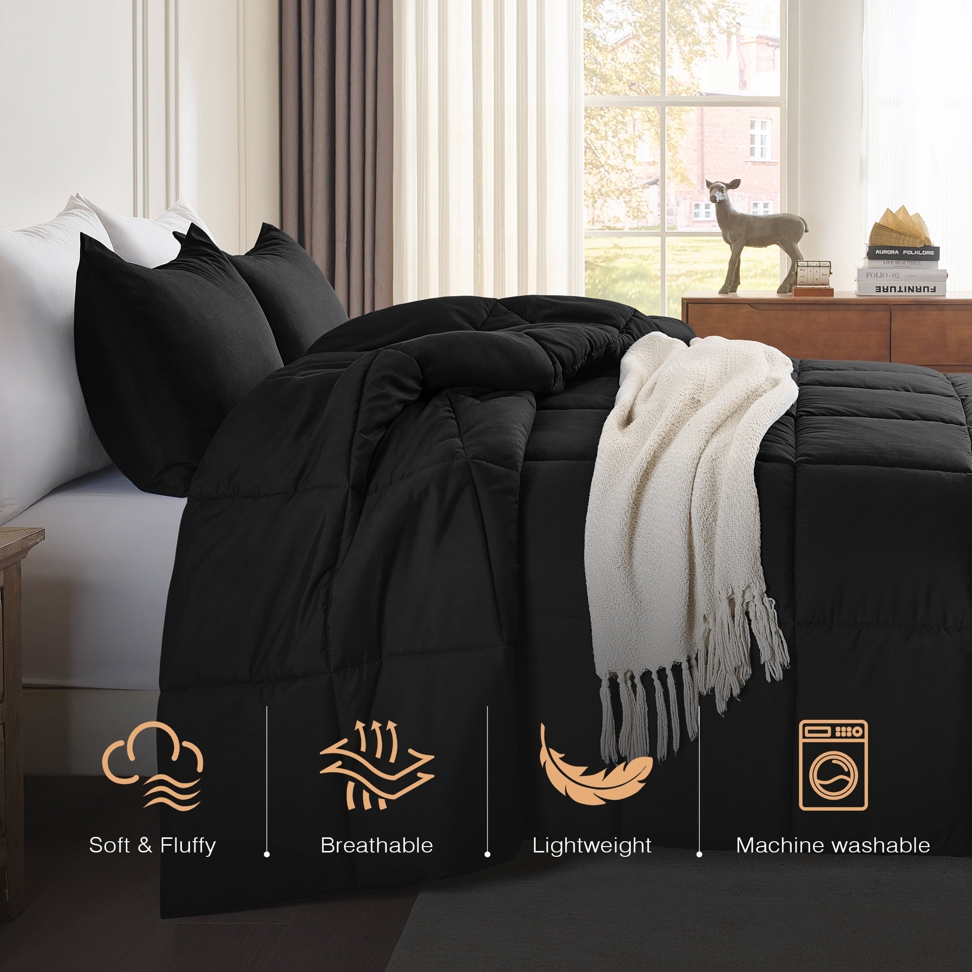 Hypoallergenic Cloud Queen Size Comforter Sets, 3 Piece Soft Quilted Bedding Sets, All-Season Down Alternative Comforter with 2 Pillow Sha... - Hypoallergenic Ultra-Fluffy Quilt for Winter Detail