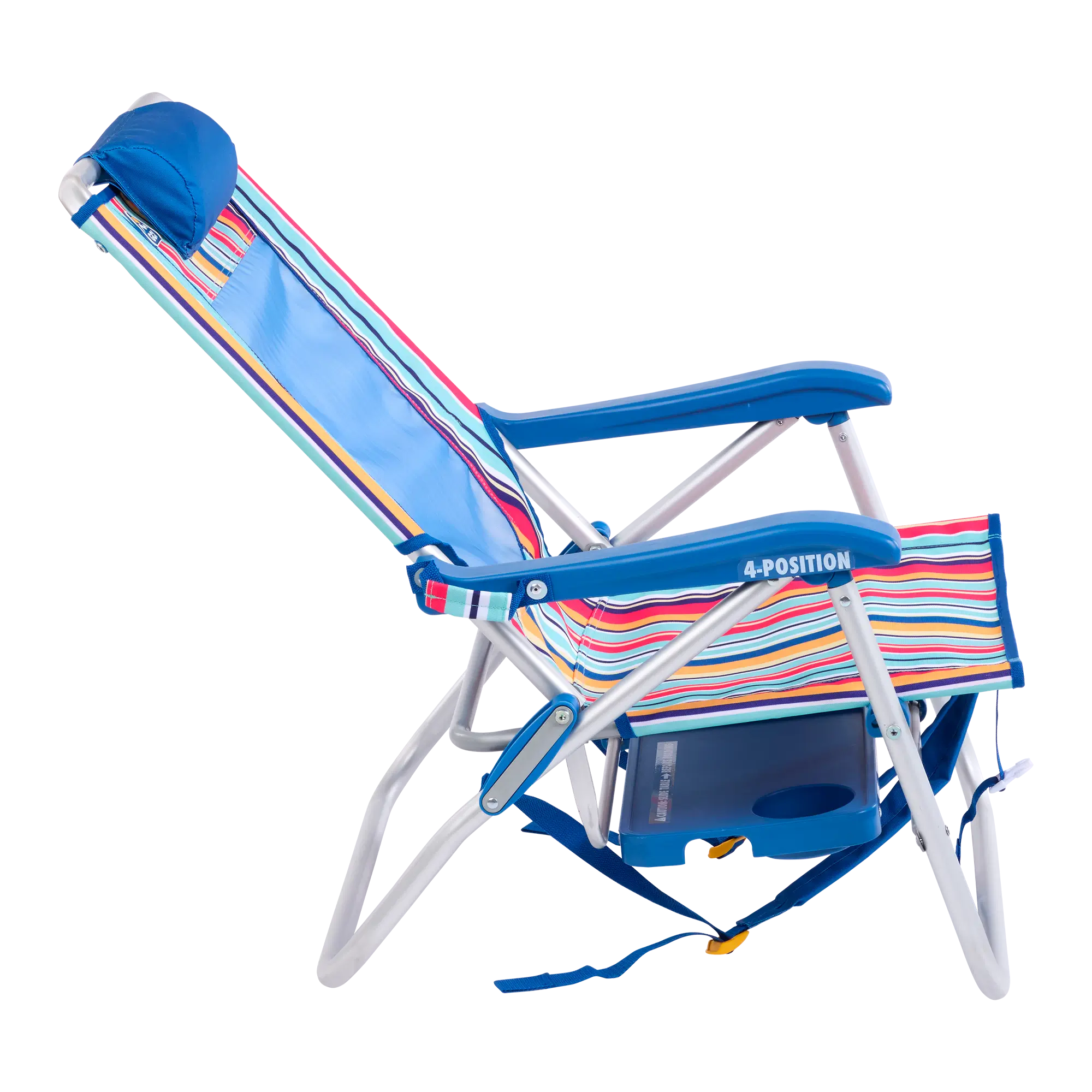 Backpack Travel Big Surf with Slide Table - Choice 334 - Low-Profile Reclining Beach Chair with Backpack Straps Detail