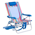 Backpack Travel Big Surf with Slide Table - Choice 334 - Low-Profile Reclining Beach Chair with Backpack Straps - Multi Stripe