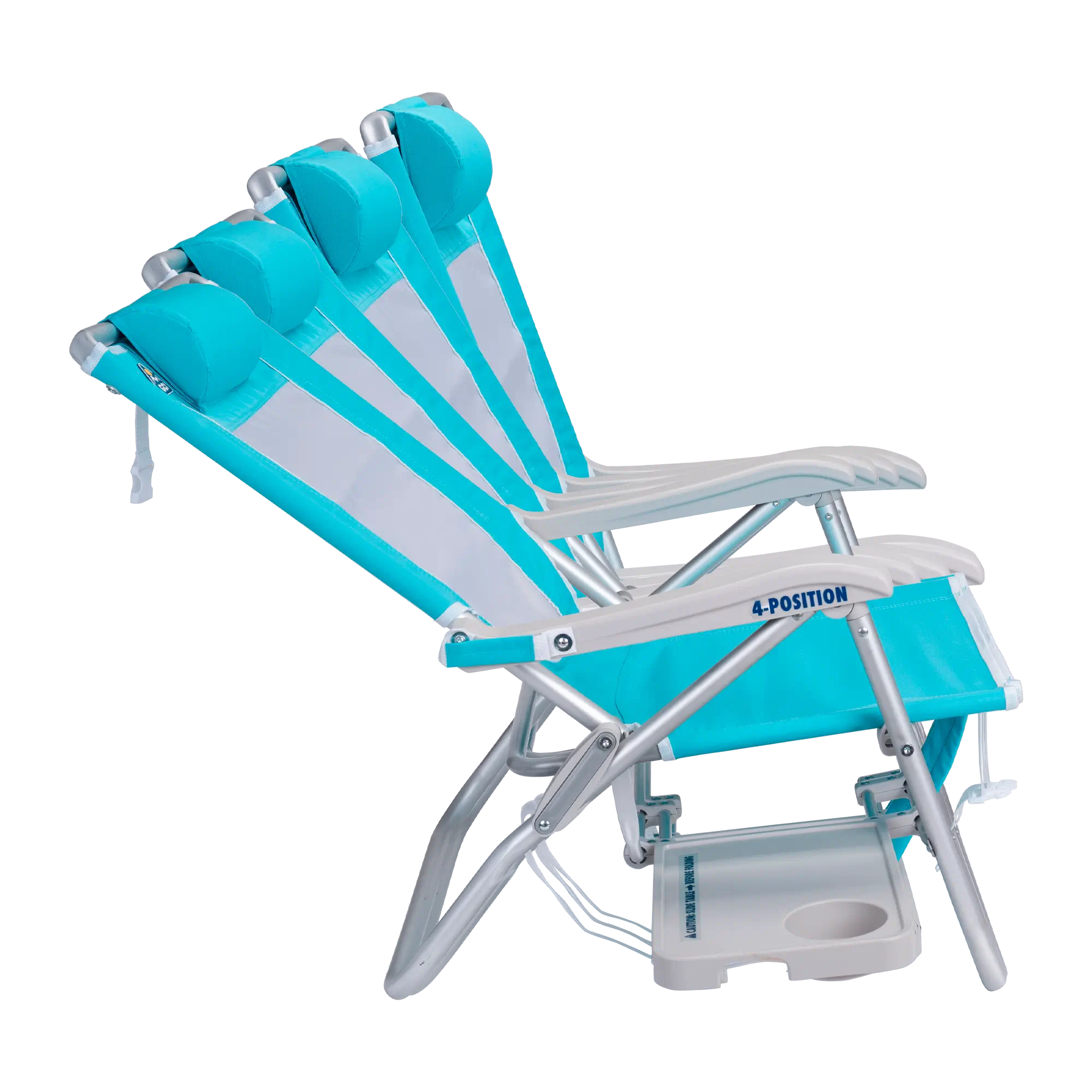 Backpack Travel Big Surf with Slide Table - Choice 334 - Low-Profile Reclining Beach Chair with Backpack Straps Detail