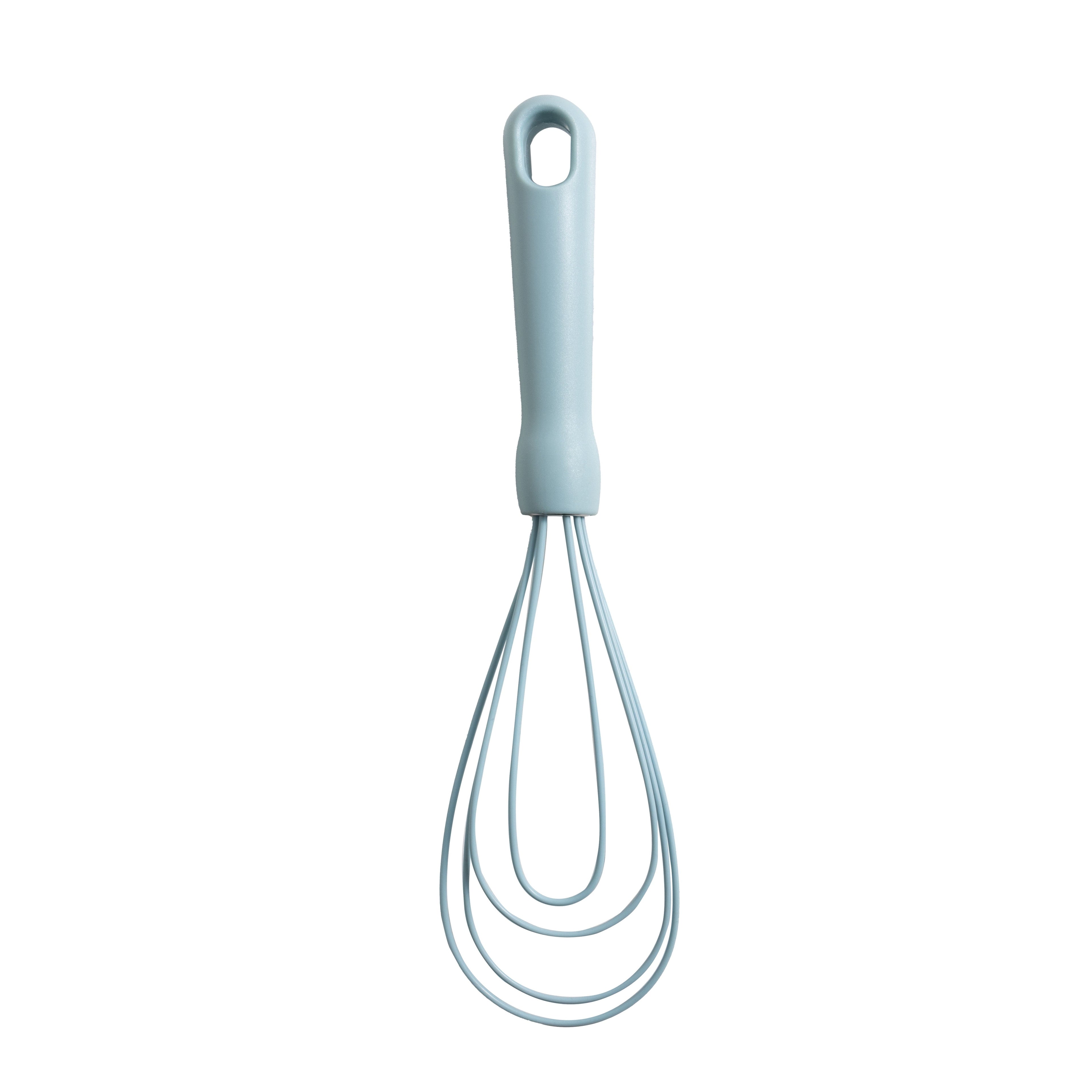Ergonomic Manual 3-Piece Silicone Whisk Set, 10.5"/10.4"/9.6" L, Blue Color - Kitchen Gadget Tool for Quick Food Prep Detail